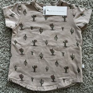 New! Tiny button Apparel Kids Cactus Print Tan T-Shirt